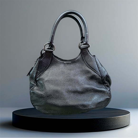 Official PRADA gun metal black leather handbag bag purse like new designer w bag - Picture 3 of 13